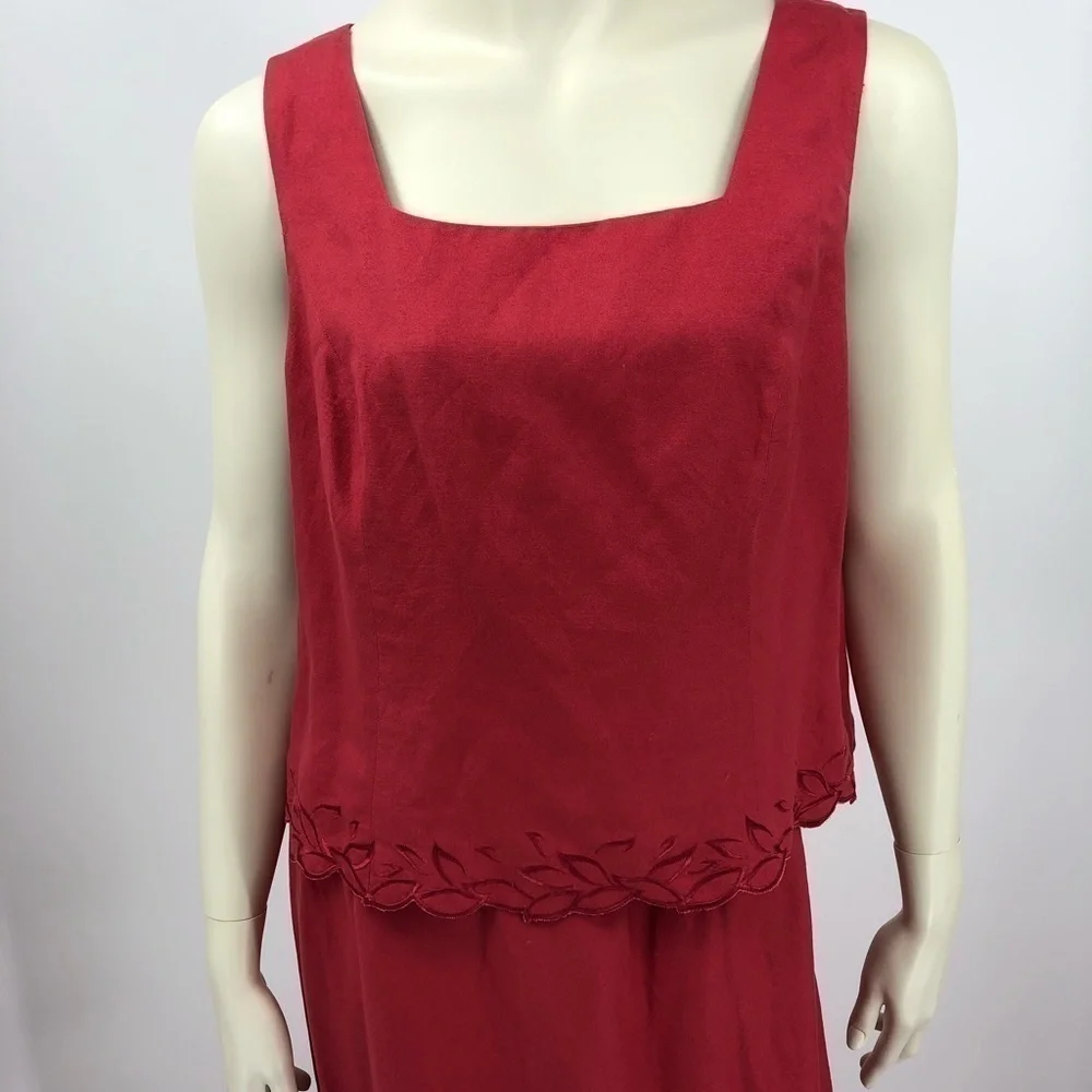 Adrianna Papell Women's 16 Pink Lined Skirt Set - Picture 10 of 11